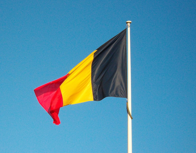 visuel Drapeau belge flottant au vent