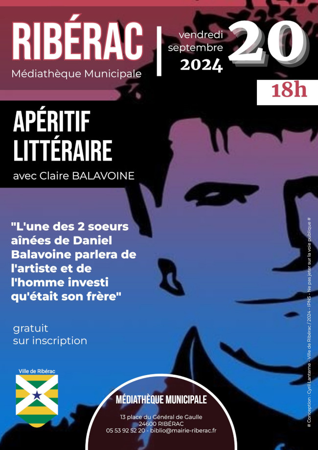 mediatheque riberac soiree daniel balavoine vendredi 20 septembre 2024 à 18 heures