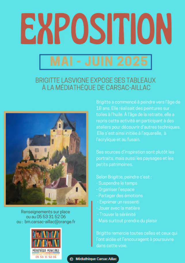 Exposition Brigitte Lasvignes de mai à juin 2025